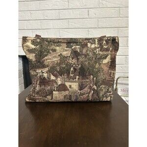 Vintage Equestrian Horse English Landscape Theme Tapestry Purse Shoulder Strap